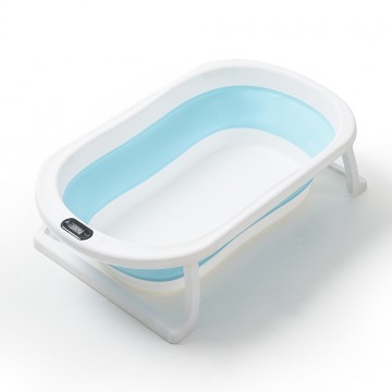 Collapsible Bath Tub W/Thermometer - Blue Small