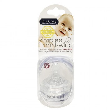 Simplee™ Anti-Wind PP Wide Neck Silicone Nipple Variable Flow