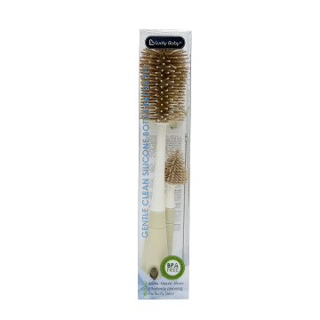 [609330] Gentle Clean Silicone Bottle Brush Set - Brown