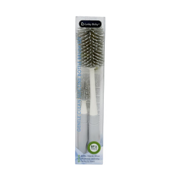 [609330] Gentle Clean Silicone Bottle Brush Set - Grey
