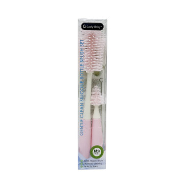 [609330] Gentle Clean Silicone Bottle Brush Set - Pink