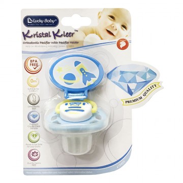Kristal Kleer™ Orthodontic Pacifier With Pacifier Holder - Robot (0m+)
