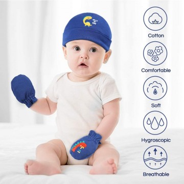 New Born™ 5 Set Hat & Mitten - Boy (100% Cotton)