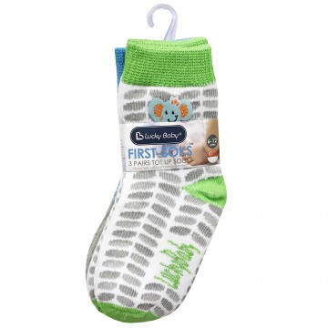 First Soks™ 3 Pairs Tot Up Socks - Elephant