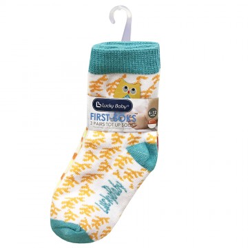 First Soks™ 3 Pairs Tot Up Socks - Owl