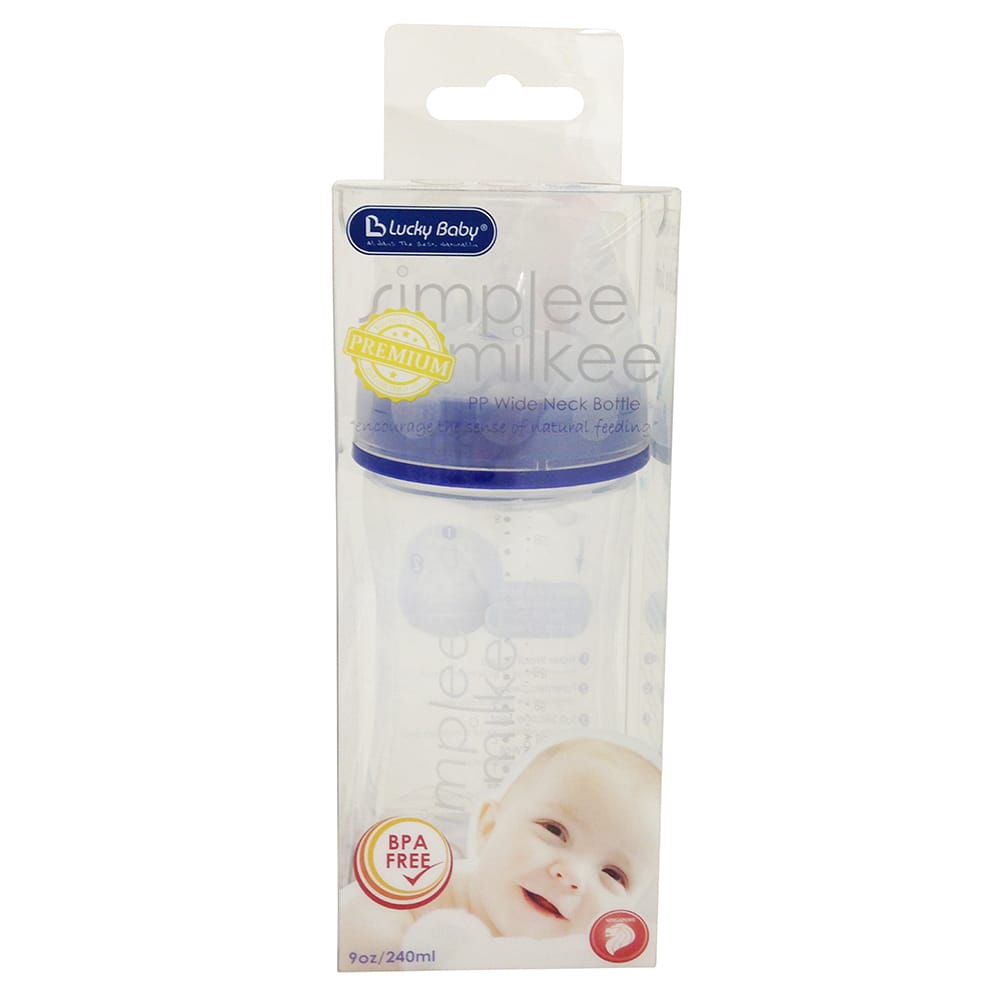 [610817] Simplee Milkee PP Wide Neck Bottle 240ml - Orange - Lucky Baby